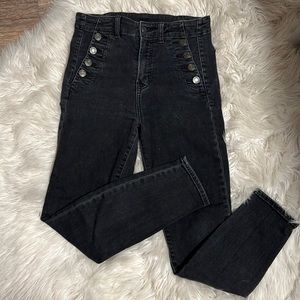 Black high rise skinny jeans